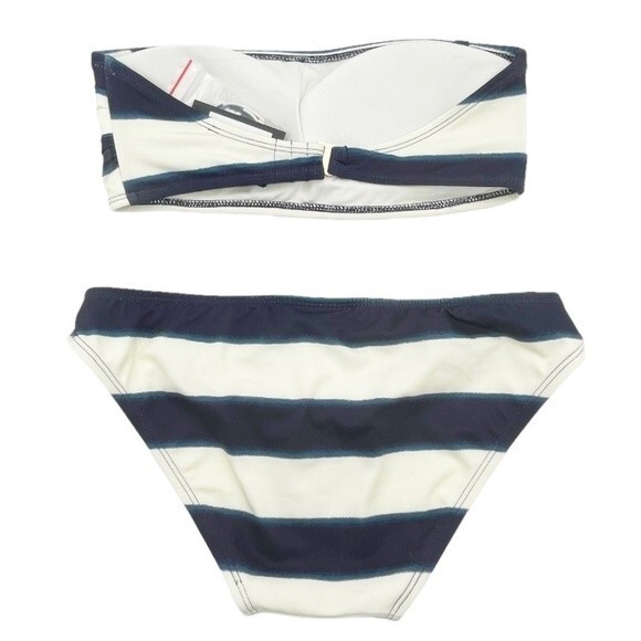 NWT Kate Spade Awning Stripe Bandeau Bikini Swimsuit Blazer Blue Size Small NEW - Picture 7 of 16